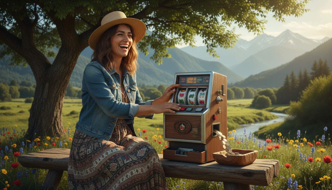 Una mujer de Chile disfrutando de una tragamonedas en un ambiente acogedor